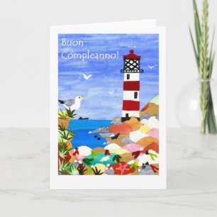 Carte phare d'anniversaire - Salutation italienne