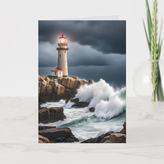 Carte Phare Dans Les Nuages De Tempête Sympathie (Devant)