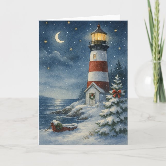 Carte phare de Noël (Devant)