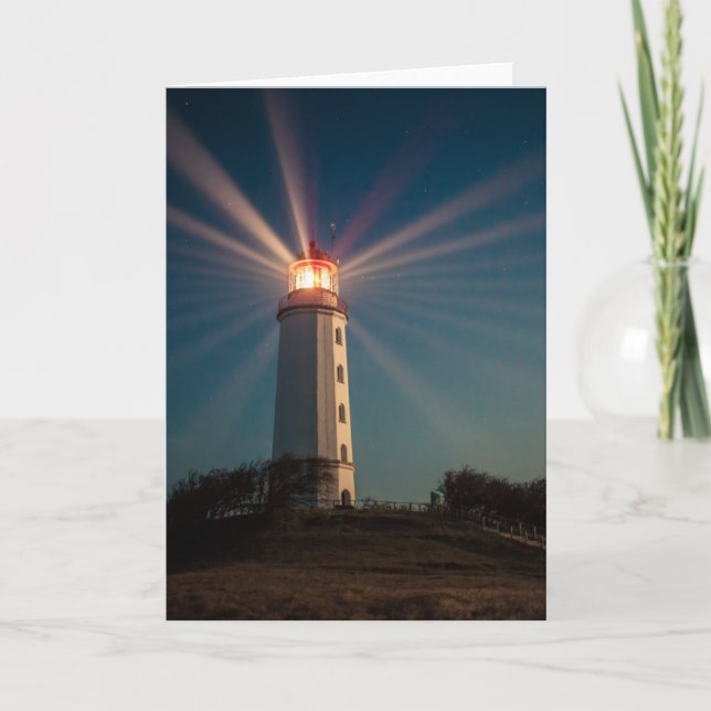 Carte Phare sur une colline brillant la nuit (Devant)