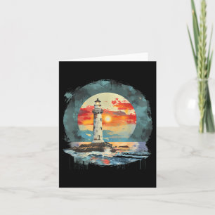 Carte Phare Voile Plage de mer Bateau Maison de bord de