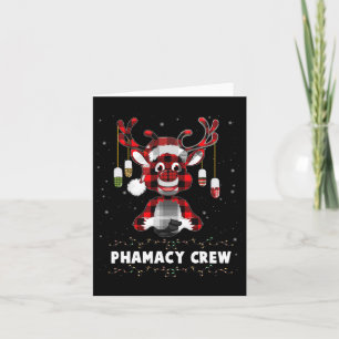 Carte Pharmacie Renne à carreaux rouges Équipe de Noël 