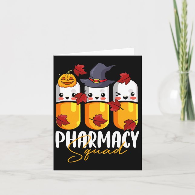 Carte Pharmacie Squad Pharmist Citrouille Fall Thanksgiv (Devant)