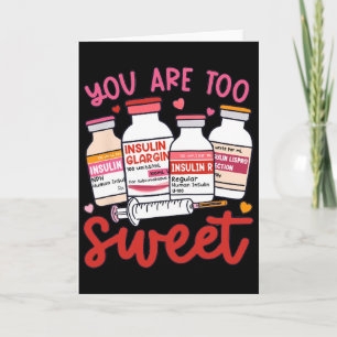 Carte Pharmacien de la Saint-Valentin Infirmière diabéti