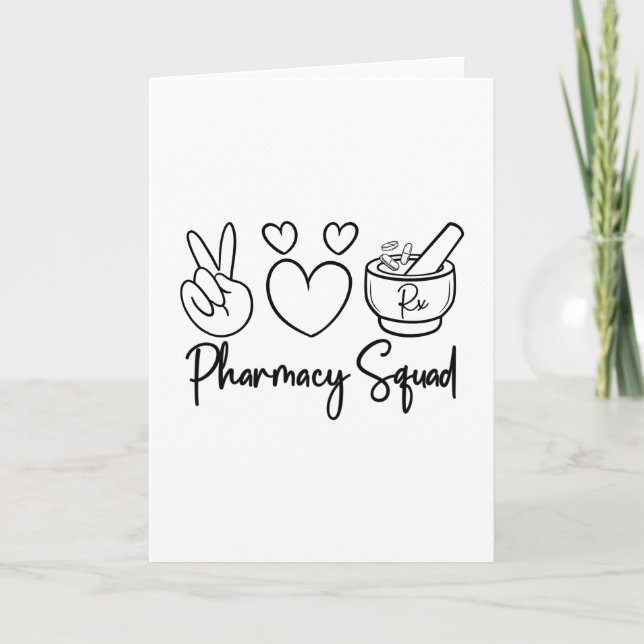 Carte Pharmacy Squad Medicine Pharmacist Technician Tech (Devant)