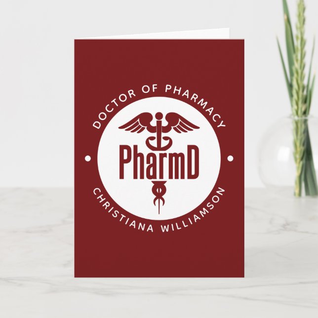 Carte PharmD Docteur en pharmacie Pharmacy Graduation Ph (Devant)