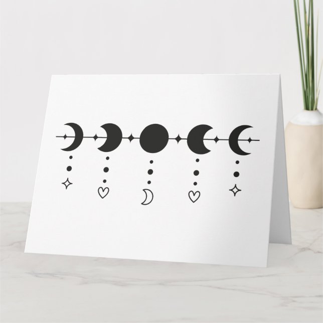 Carte Phases de lune avec sweat - shirt à capuche de bij (Devant)