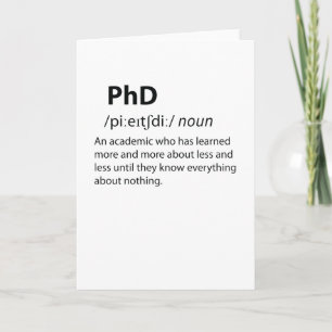 Carte PhD Drôle Dictionnaire Définition