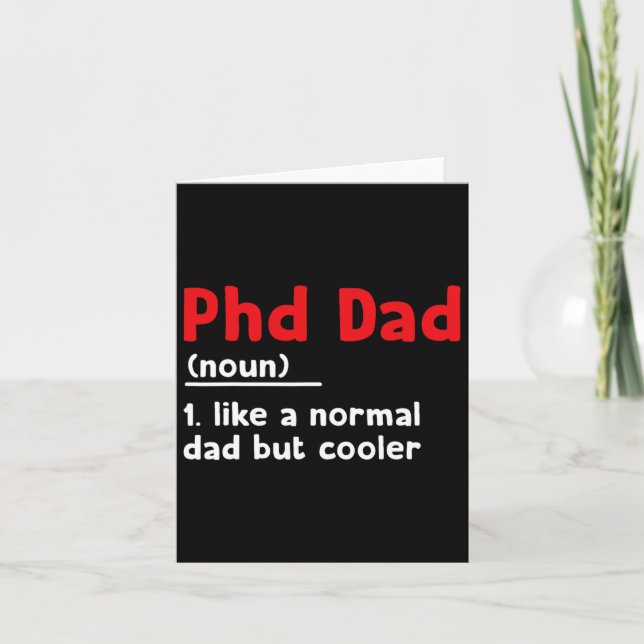 Carte Phd Papa Définition Sarcastique Funny Graduation F (Devant)