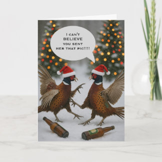 Carte Pheasant funny Christmas card