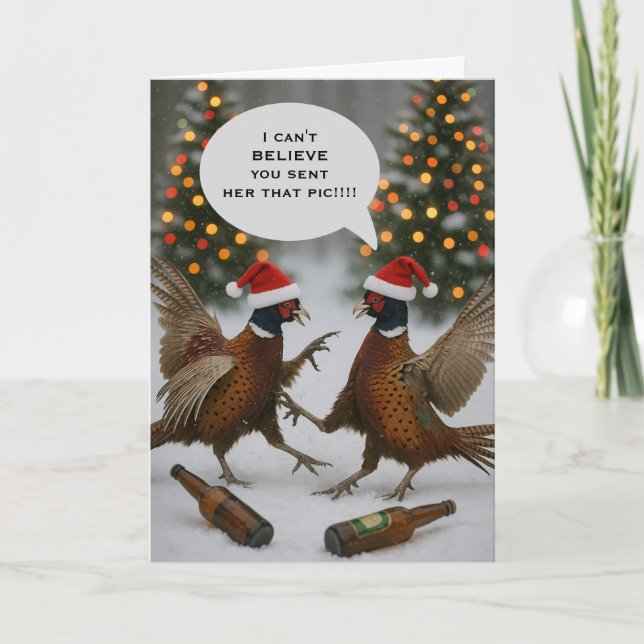 Carte Pheasant funny Christmas card (Devant)