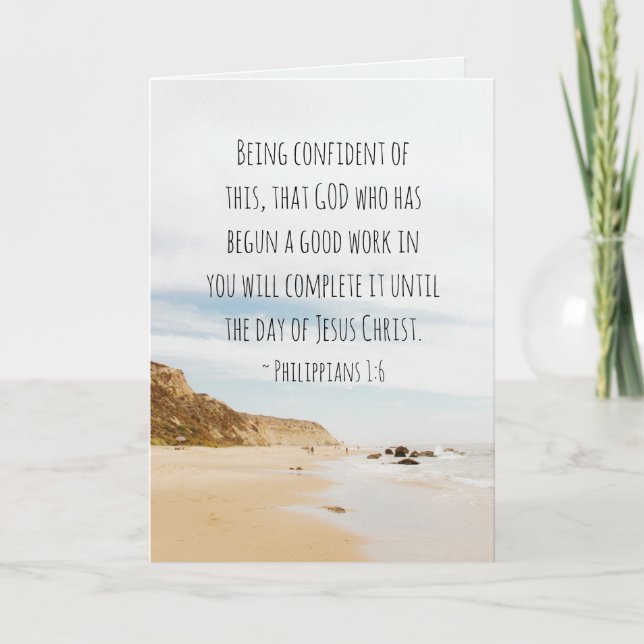Carte Philippiens 1:6 DIEU qui a commencé un bon travail (Devant)