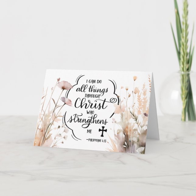 Carte Philippiens 4:13 Toutes les choses par la Bible du (Devant)