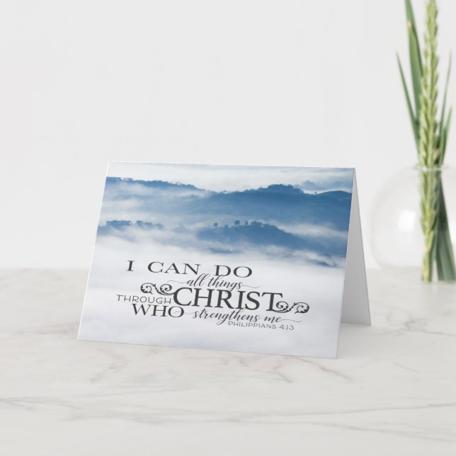 Carte Philippiens 4:13 Toutes les choses par la Bible du (Devant)