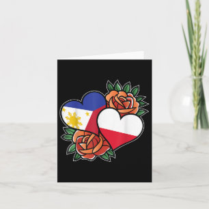 Carte Philippines Pologne Drapeau Cœur Moitié Philippin 