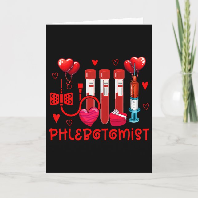 Carte Phlébotomiste Saint-Valentin Outils de phlébotomis (Devant)