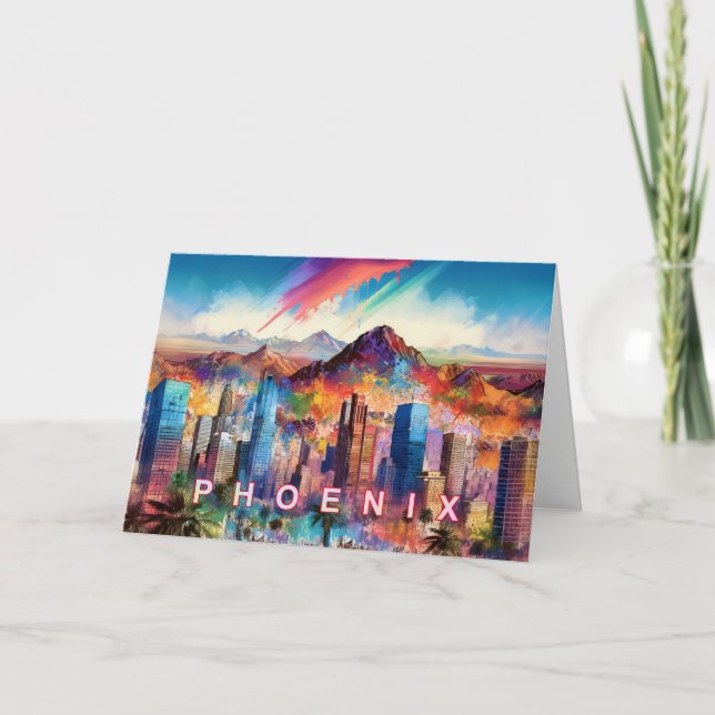Carte Phoenix Arizona Skyline Abstrait  (Devant)