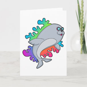 Carte Phoque avec des lunettes