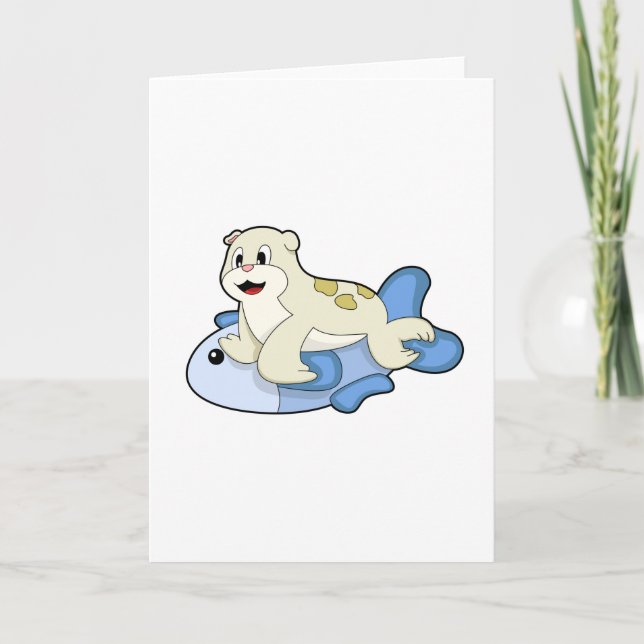 Carte Phoque avec Poisson (Devant)
