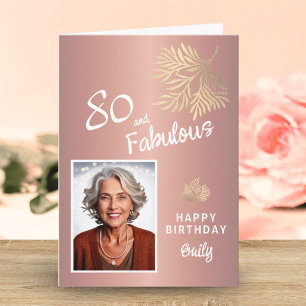Carte Photo 80 ans et feuillage fabuleux pour 80e annive