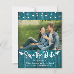 Carte photo à cordes de bois rustique