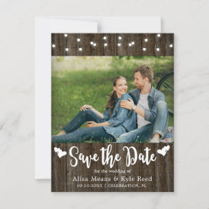 Carte photo à cordes de bois rustique