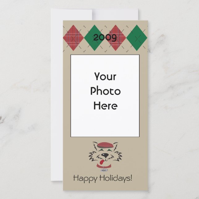 Carte photo à motifs de losanges de Scottie (Devant)