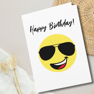 Carte Photo Anniversaire Happy Visage Aviator lunettes d
