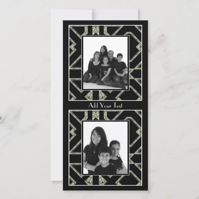 Carte Photo Art Déco Élégant Noir (Devant)