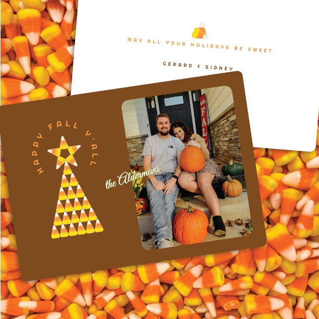 Carte photo automne à Noël - Candy Corn Tree (Créateur téléchargé)