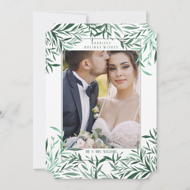 Carte photo avec encadrement de verdure (Devant)