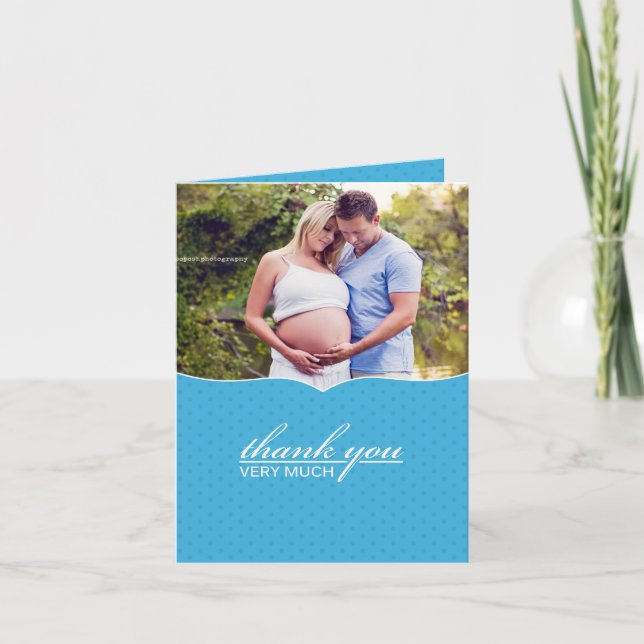 Carte photo Baby shower Merci (Devant)