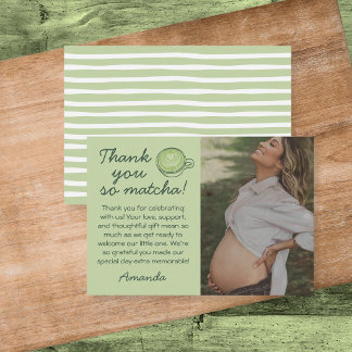 Carte Photo Baby Shower « Merci beaucoup Matcha »