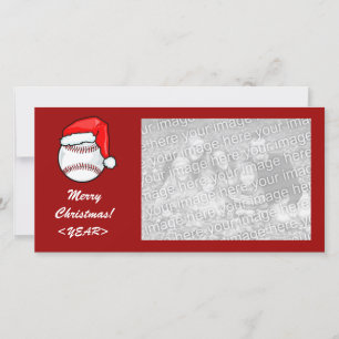 carte photo - Baseball de Noël