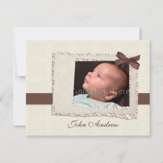 Carte photo bébé Brown crème