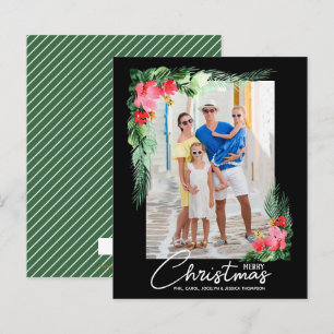 Carte photo Budget Tropical Floral Christmas
