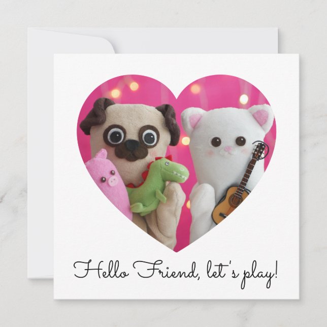 Carte photo cardiaque simple et minimaliste (Devant)