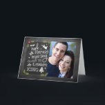 Carte Photo Christmas Card, Chalkboard, Hark the Herald<br><div class="desc">Hark the Herald Angels Sing est une chanson de Noël chrétienne et classique bien-aimée. Ces mots,  sur un look de tableau de bord branché est la base d'une carte photo de Noël. Ajoutez votre photo très facilement et personnalisez l'intérieur en ajoutant votre nom de famille.</div>
