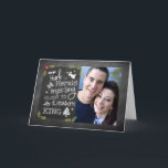 Carte Photo Christmas Card, Chalkboard, Hark the Herald<br><div class="desc">Hark the Herald Angels Sing est une chanson de Noël chrétienne et classique bien-aimée. Ces mots,  sur un look de tableau de bord branché est la base d'une carte photo de Noël. Ajoutez votre photo très facilement et personnalisez l'intérieur en ajoutant votre nom de famille.</div>