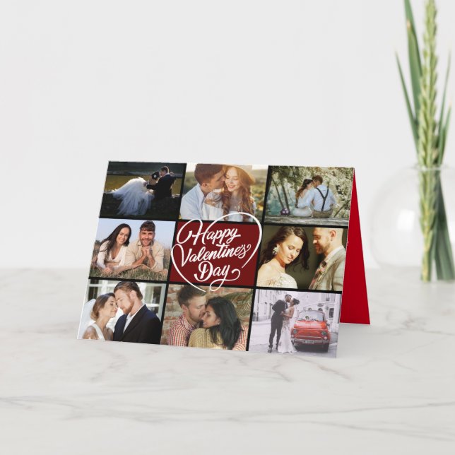 Carte Photo Collage Heureuse Sainte-Valentin (Devant)