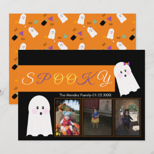 Carte photo collage motif fantôme Halloween