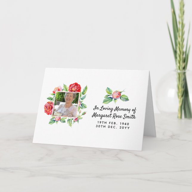 Carte photo commémoratif Sympathie Désolé Roses de (Devant)