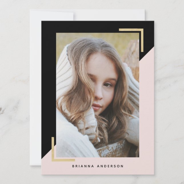 Carte photo Comp 3 Acteur de modèle en noir rose (Devant)