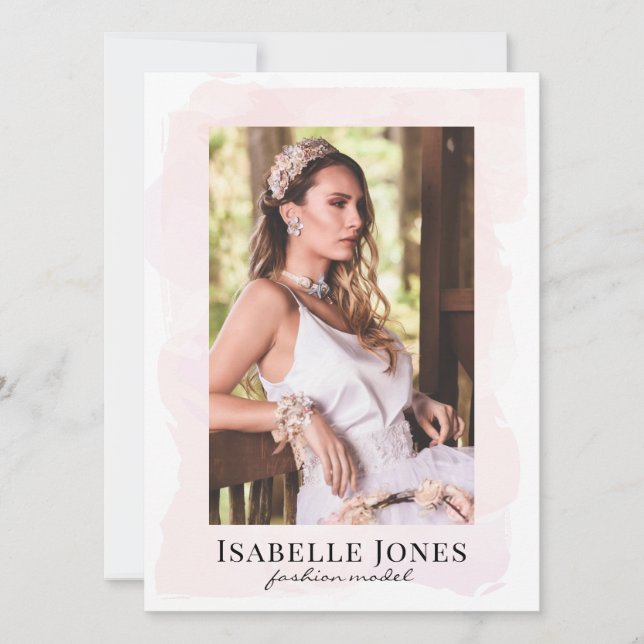 Carte photo Comp Acteur de modèle en aquarelle ros (Devant)