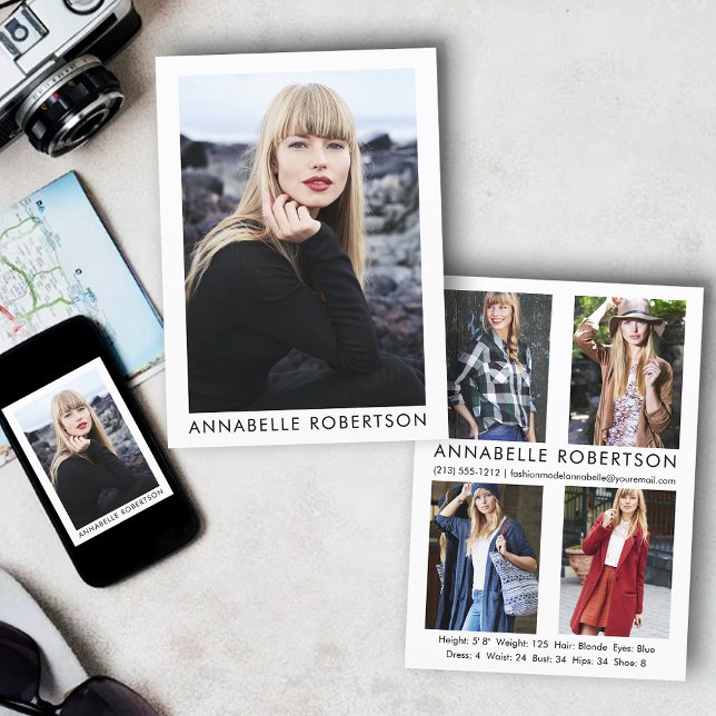 Carte photo comp. modèle moderne Actor 5 (Customize to change background color, text size or text style. Available for prints and download.)