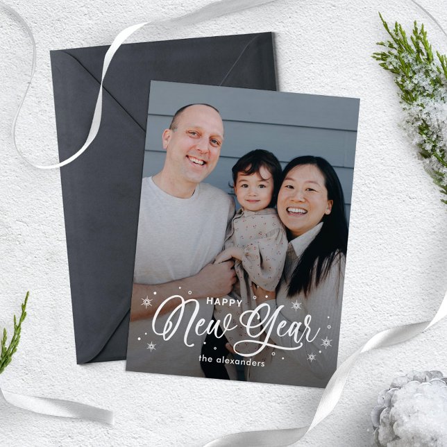 Carte photo Cool Flakes Bonne Année (Créateur téléchargé)