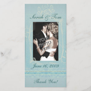 Carte photo Customisé Merci bleu