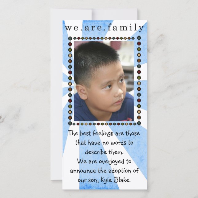 carte photo d'adoption (Devant)