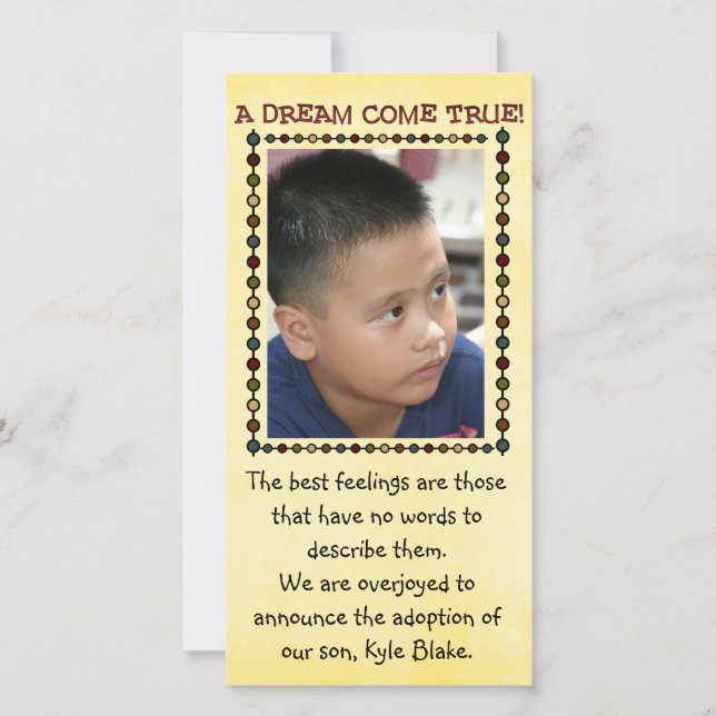 carte photo d'adoption (Devant)