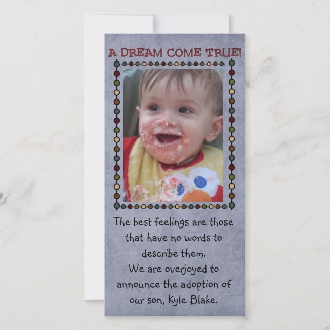 carte photo d'adoption (Devant)